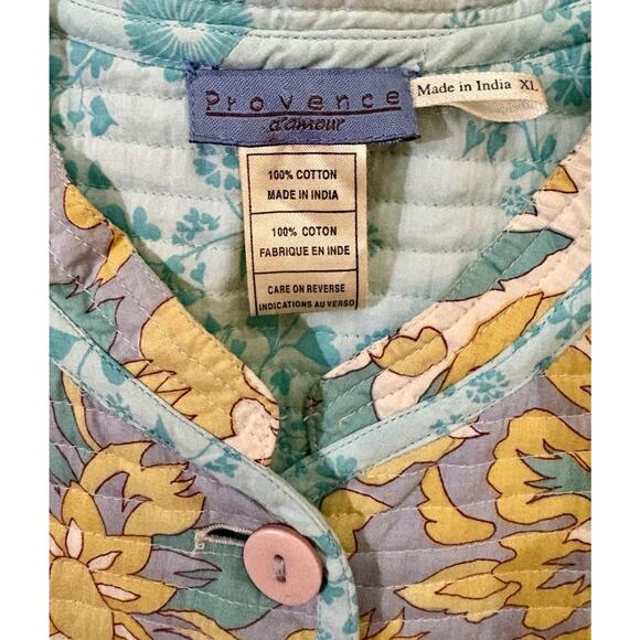 Provence D'Amour Reversible Jacket Women Size XL Cotton Quilted Eyelet Multicolr - Picture 10 of 15